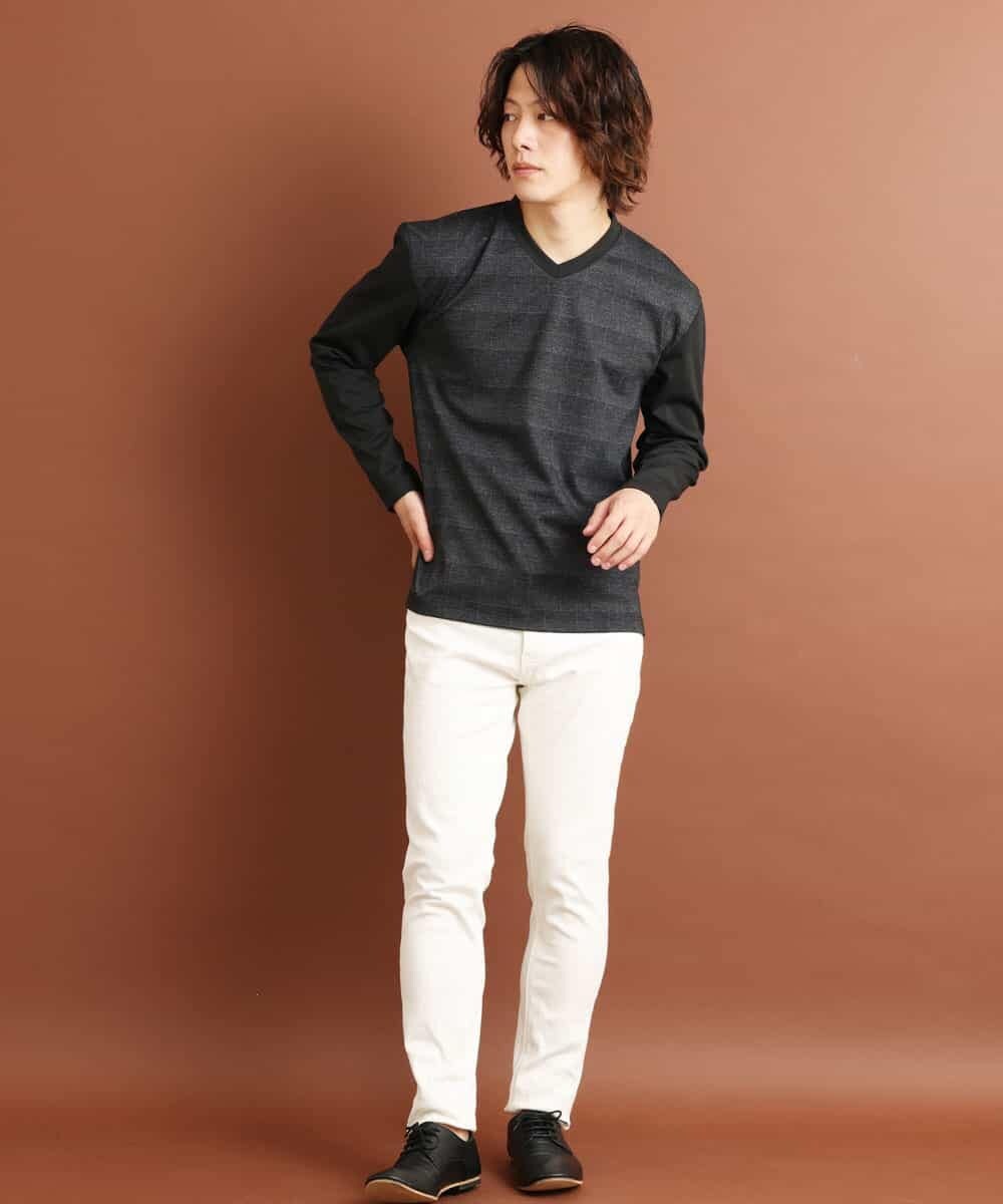 MKKJM40063 MK MICHEL KLEIN HOMME(MKミッシェルクランオム) ダブルフェイスプリント ダークグレー