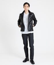 MKKJS01059 MK MICHEL KLEIN HOMME(MKミッシェルクランオム) フラワーモチーフ / 梨地カットソー ホワイト(90)