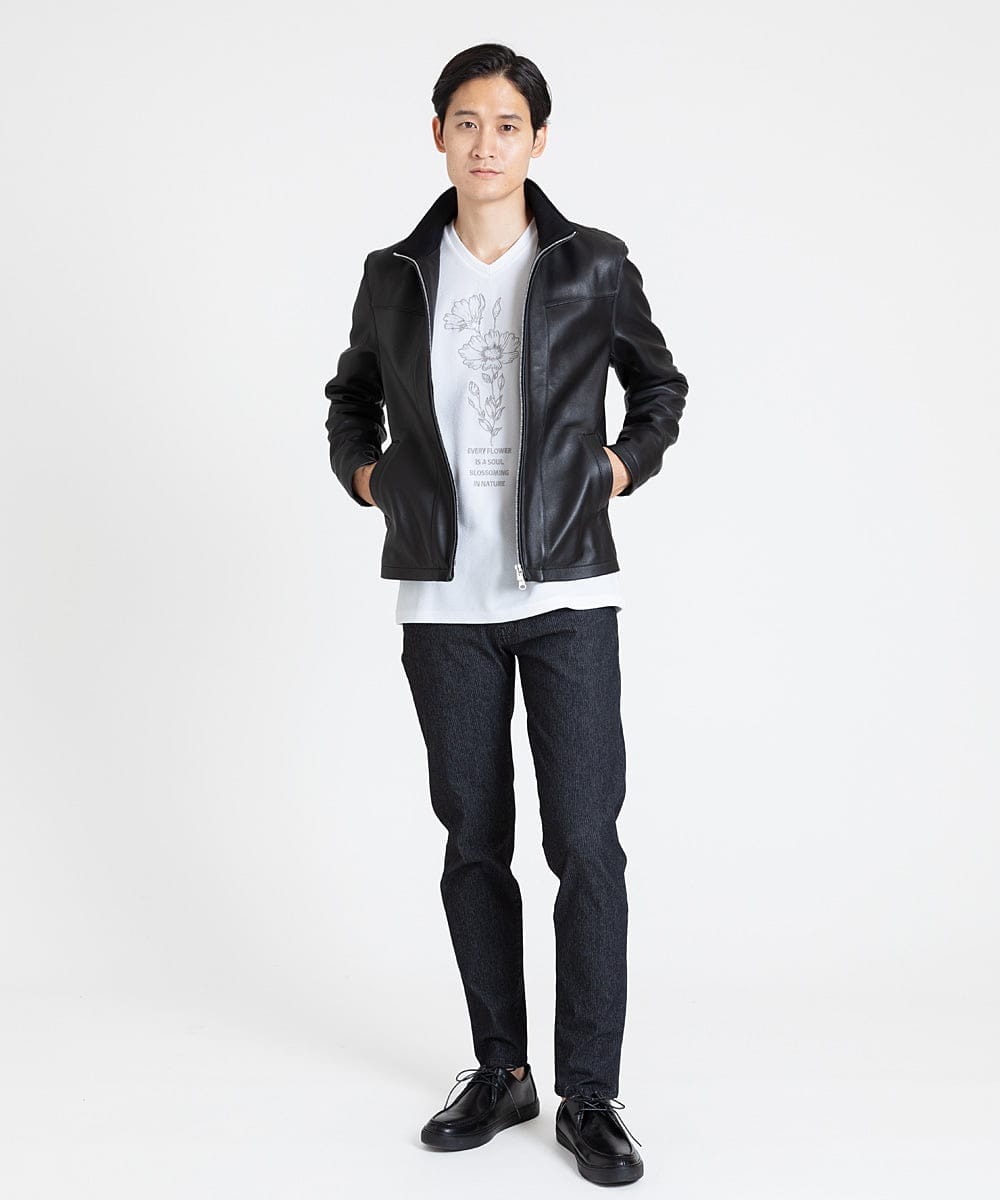 MKKJS01059 MK MICHEL KLEIN HOMME(MKミッシェルクランオム) フラワーモチーフ / 梨地カットソー ホワイト(90)