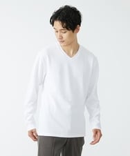 MKKJS02045 MK MICHEL KLEIN HOMME(MKミッシェルクランオム) ナシジ Vネックロングスリーブ  ホワイト(90)