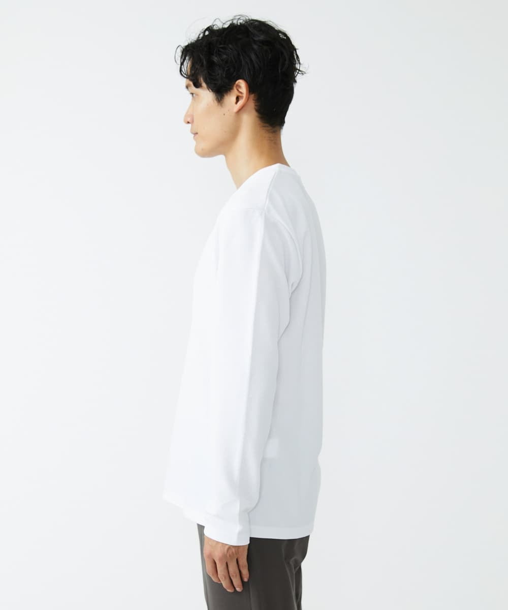 MKKJS02045 MK MICHEL KLEIN HOMME(MKミッシェルクランオム) ナシジ Vネックロングスリーブ  ホワイト(90)