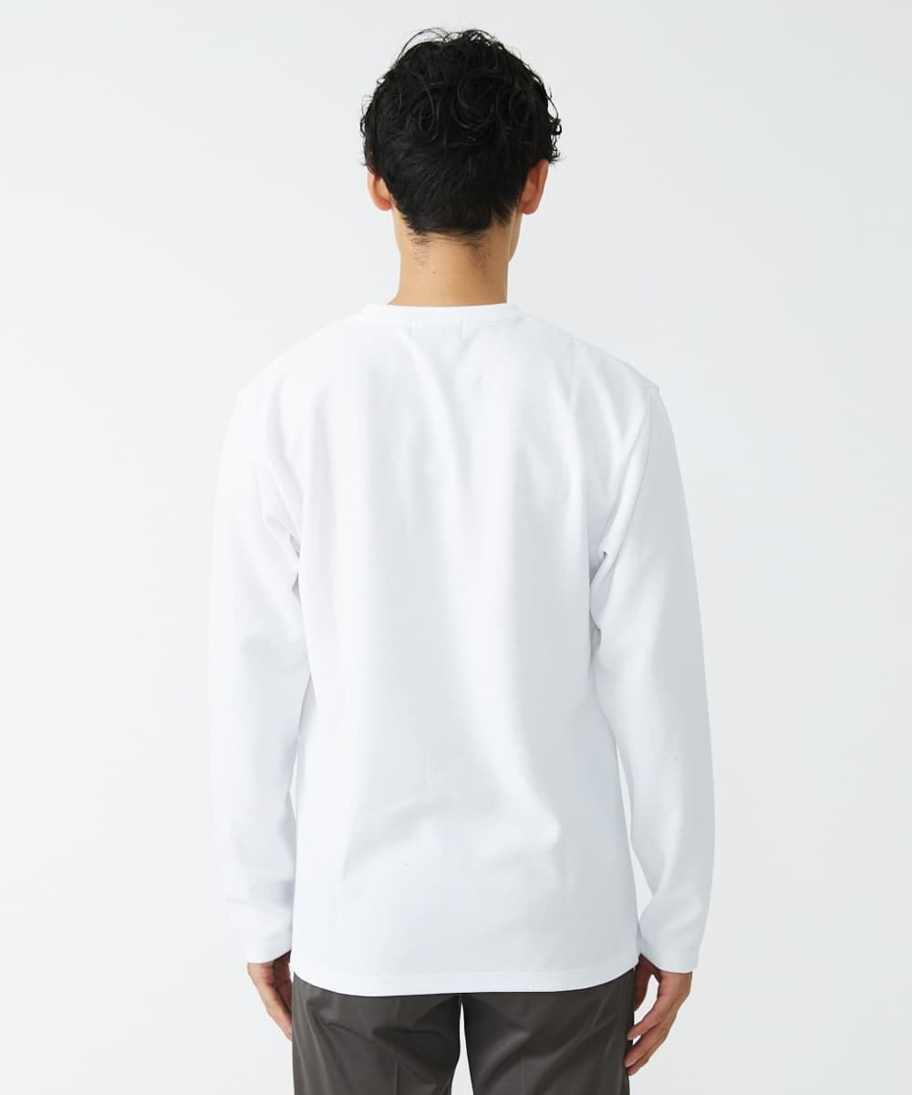 MKKJS02045 MK MICHEL KLEIN HOMME(MKミッシェルクランオム) ナシジ Vネックロングスリーブ  ホワイト(90)