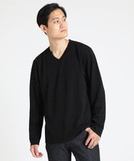 MKKJS02045 MK MICHEL KLEIN HOMME(MKミッシェルクランオム) ナシジ Vネックロングスリーブ  ブラック(94)