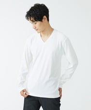MKKJS55059 MK MICHEL KLEIN HOMME(MKミッシェルクランオム) ストレッチストライプカットソー ホワイト(90)