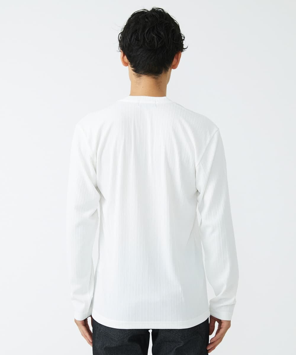 MKKJS55059 MK MICHEL KLEIN HOMME(MKミッシェルクランオム) ストレッチストライプカットソー ホワイト(90)