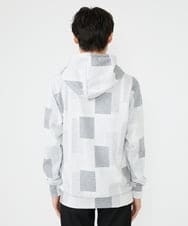 MKKJU11099 MK MICHEL KLEIN HOMME(MKミッシェルクランオム) ダブルジャガードブロックパーカー ホワイト(90)