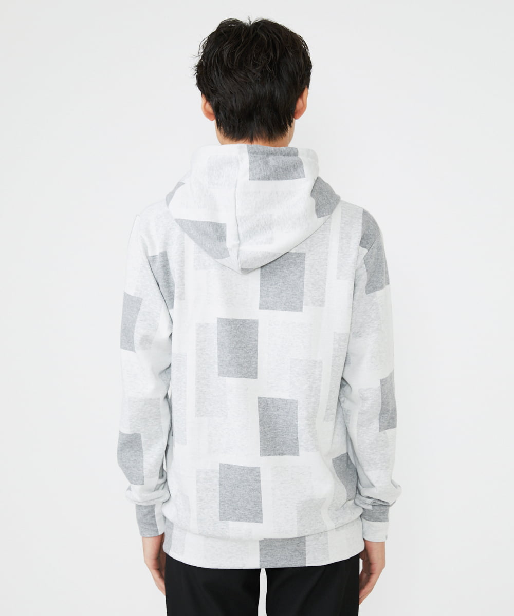 MKKJU11099 MK MICHEL KLEIN HOMME(MKミッシェルクランオム) ダブルジャガードブロックパーカー ホワイト(90)