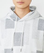 MKKJU11099 MK MICHEL KLEIN HOMME(MKミッシェルクランオム) ダブルジャガードブロックパーカー ホワイト(90)