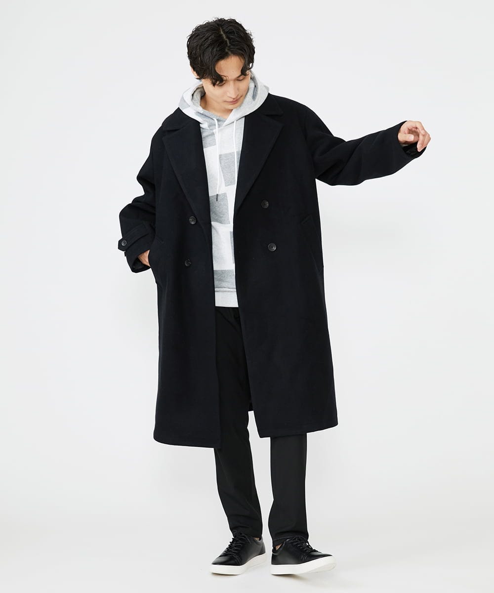 MKKJU11099 MK MICHEL KLEIN HOMME(MKミッシェルクランオム) ダブルジャガードブロックパーカー ホワイト(90)