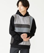 MKKJU15099 MK MICHEL KLEIN HOMME(MKミッシェルクランオム) ブロッキングスエードパーカー ブラック(94)