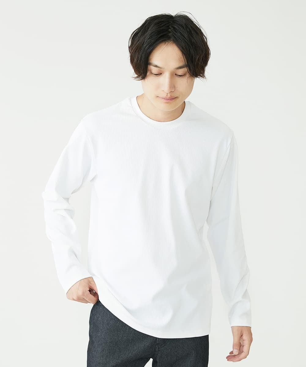 MKKJU17059 MK MICHEL KLEIN HOMME(MKミッシェルクランオム) テレコカットソー ホワイト(90)