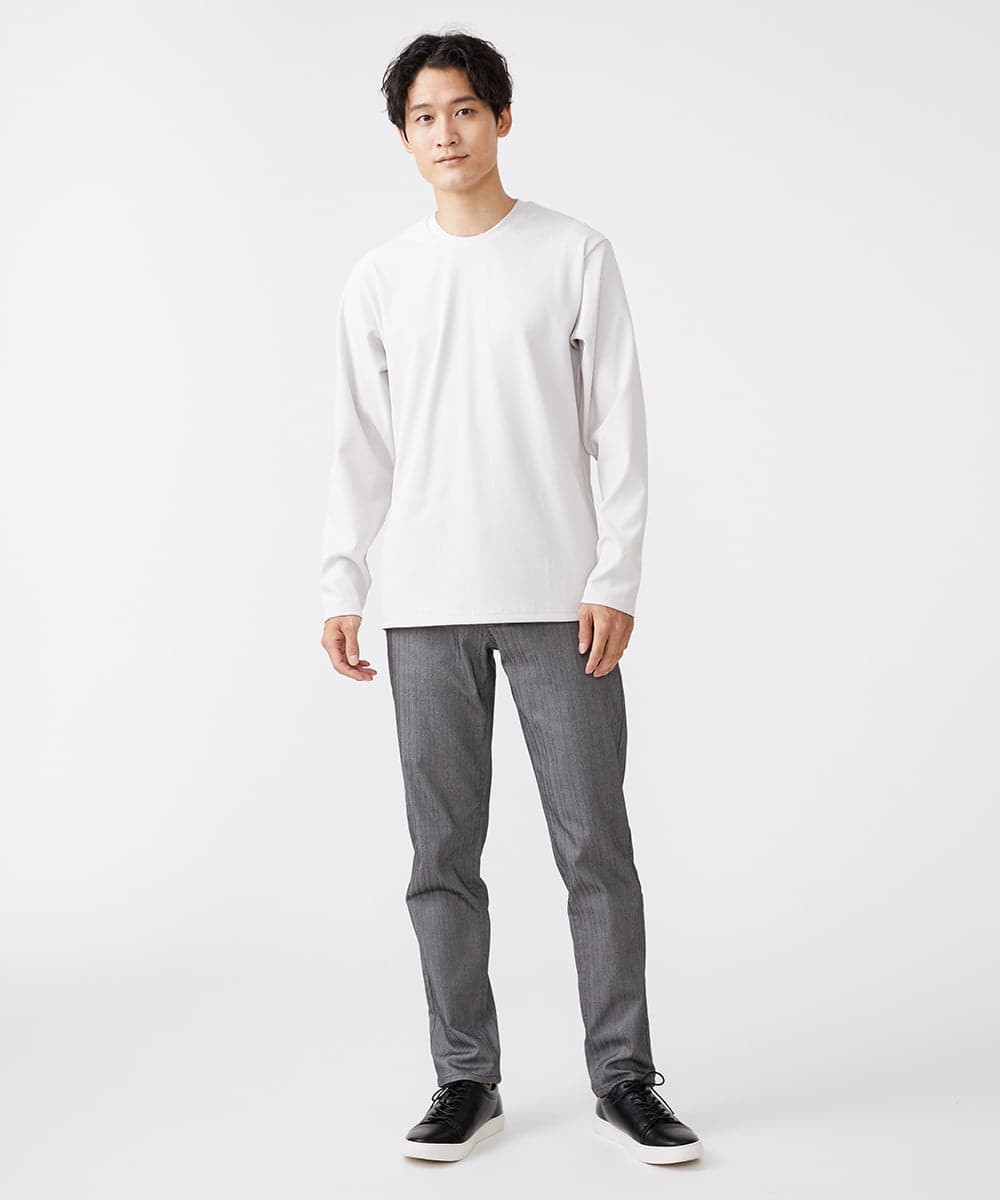 MKKJU17059 MK MICHEL KLEIN HOMME(MKミッシェルクランオム) テレコカットソー ライトグレー(91)