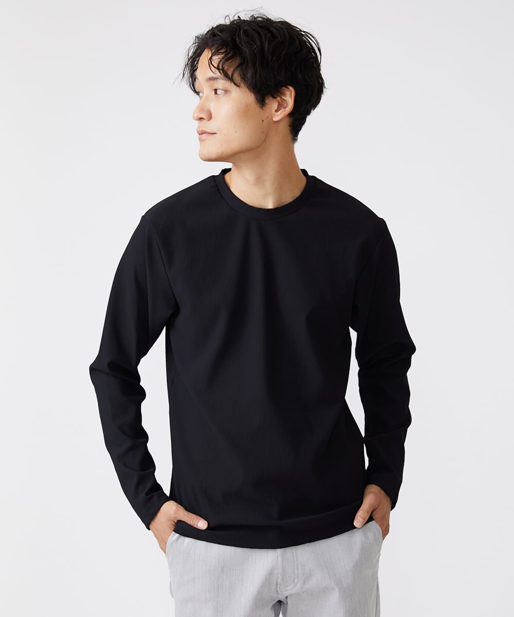 MKKJU17059 MK MICHEL KLEIN HOMME(MKミッシェルクランオム) テレコカットソー ブラック(94)