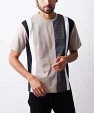 MKKJU18059 MK MICHEL KLEIN HOMME(MKミッシェルクランオム) ストライプカットソー アイボリー(80)