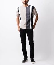 MKKJU18059 MK MICHEL KLEIN HOMME(MKミッシェルクランオム) ストライプカットソー アイボリー(80)