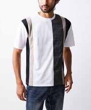 MKKJU18059 MK MICHEL KLEIN HOMME(MKミッシェルクランオム) ストライプカットソー ホワイト(90)