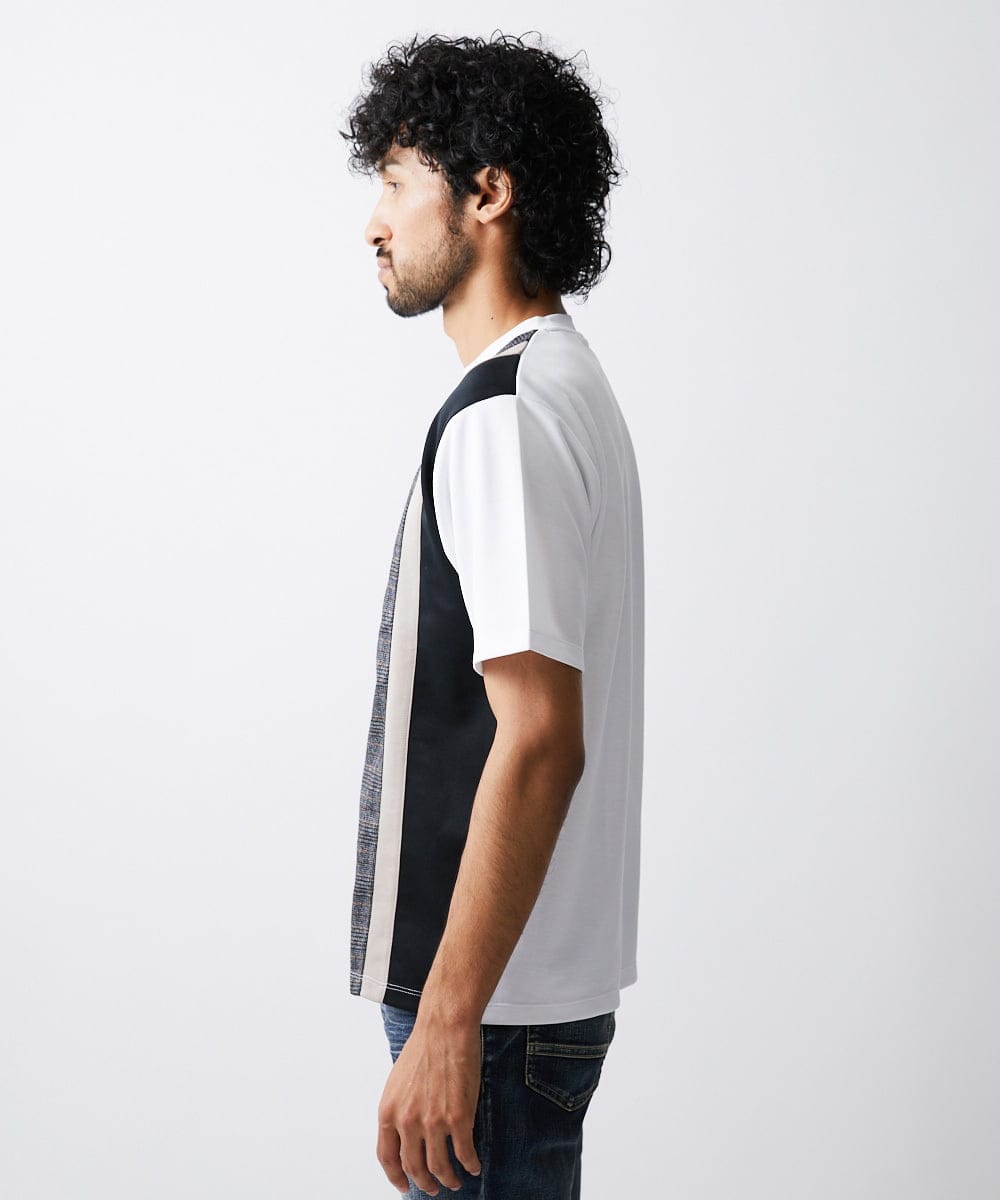 MKKJU18059 MK MICHEL KLEIN HOMME(MKミッシェルクランオム) ストライプカットソー ホワイト(90)