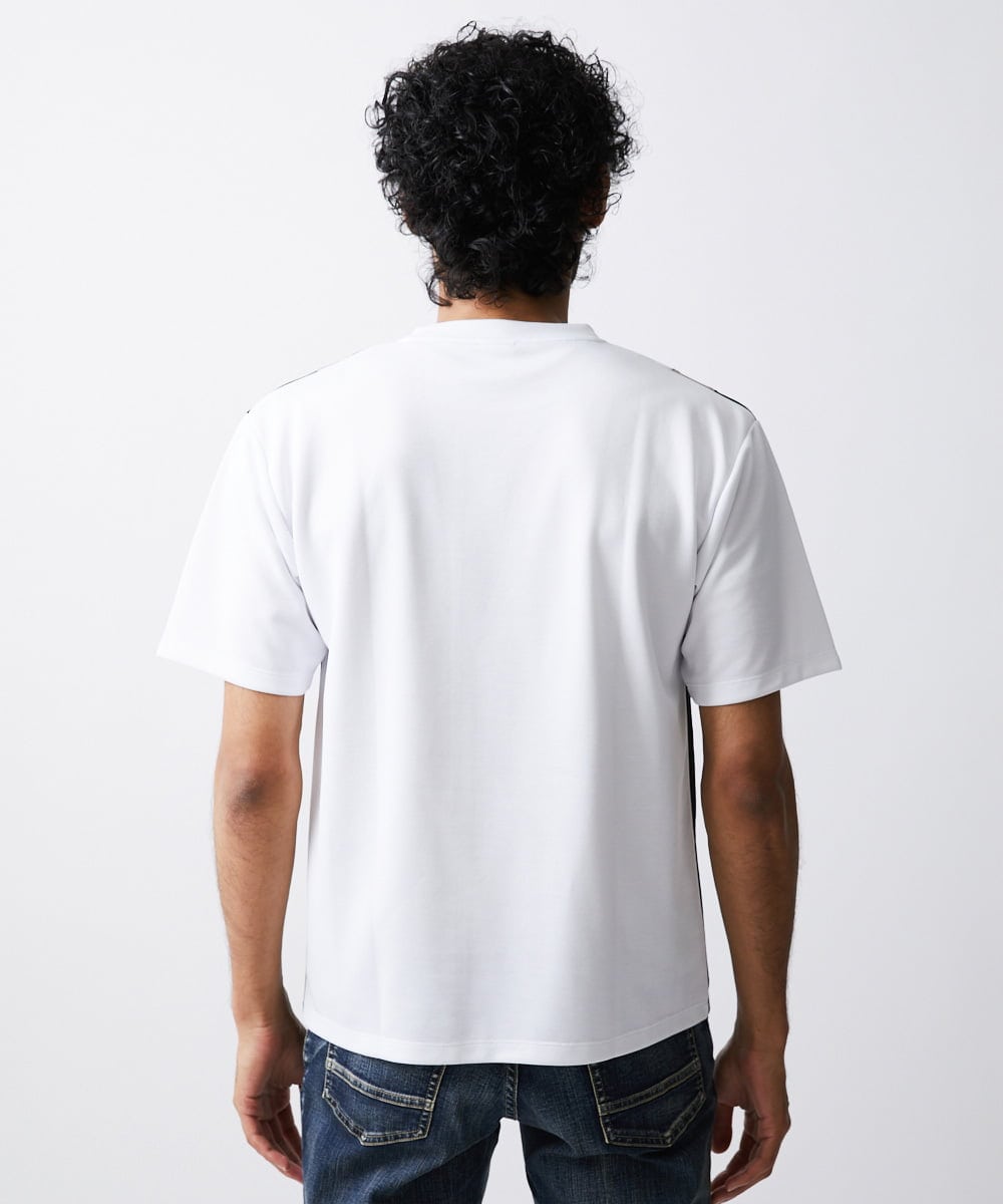 MKKJU18059 MK MICHEL KLEIN HOMME(MKミッシェルクランオム) ストライプカットソー ホワイト(90)