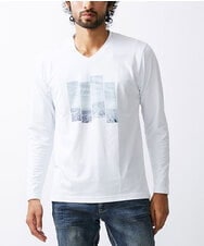 MKKJU19063 MK MICHEL KLEIN HOMME(MKミッシェルクランオム) レッドカップキャンペーン / グラフィックプリントカットソー ホワイト(90)