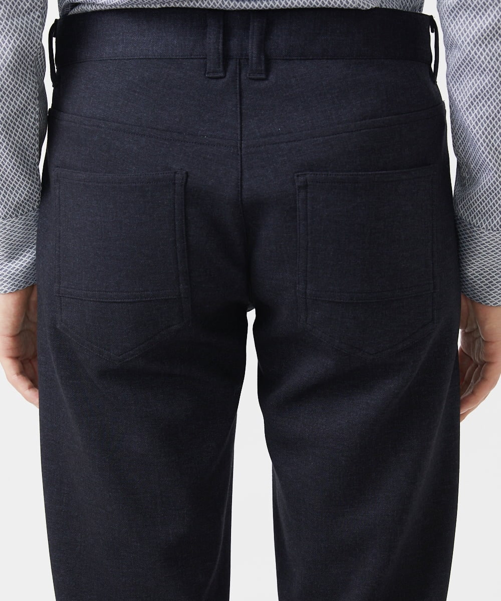MKLAA55140 MK MICHEL KLEIN HOMME(MKミッシェルクランオム) 【セットアップ対応/全4サイズ展開】テーパードパンツ / TEC EASY JERSY 2024 ネイビー