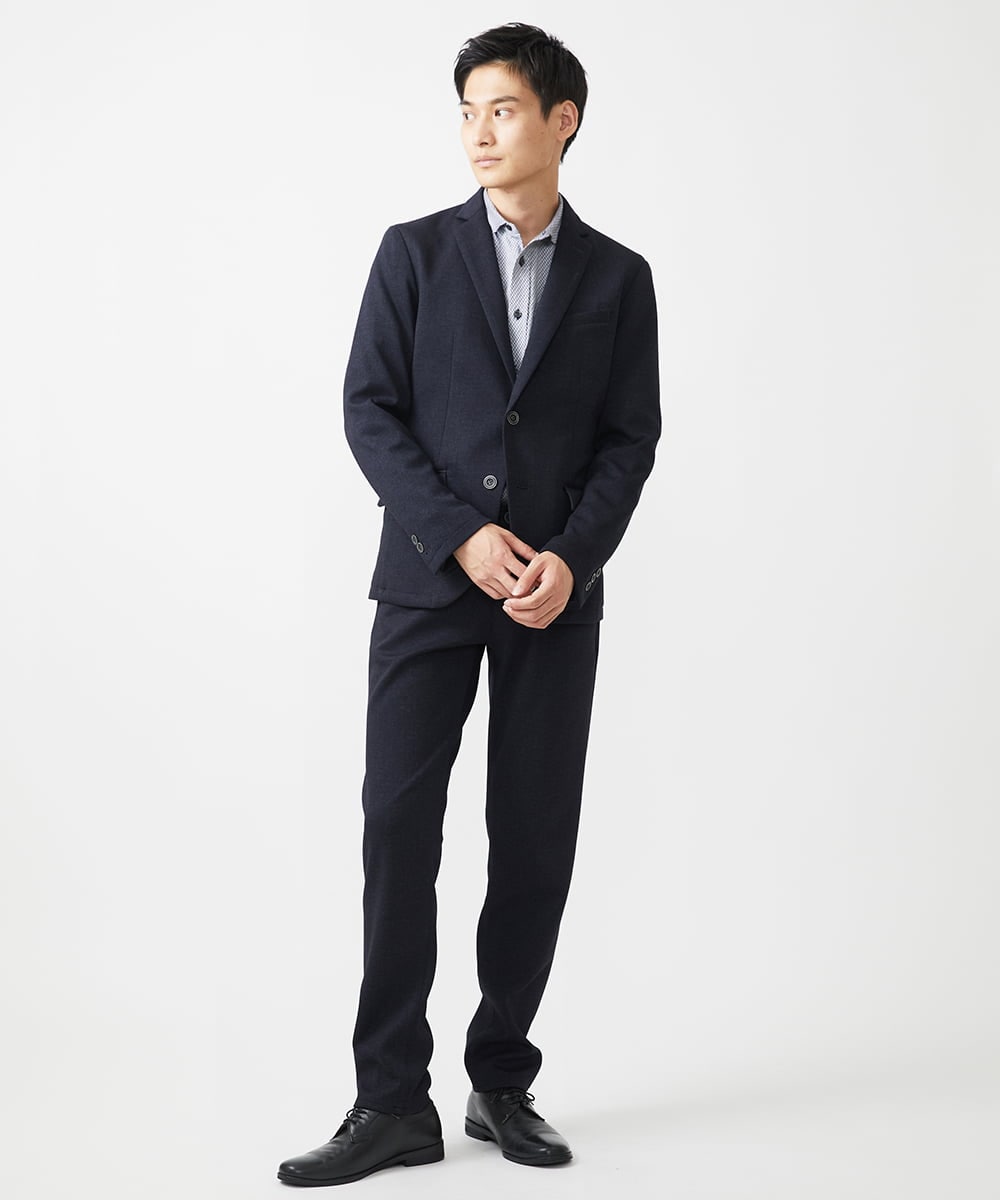 MKLAA55140 MK MICHEL KLEIN HOMME(MKミッシェルクランオム) 【セットアップ対応/全4サイズ展開】テーパードパンツ / TEC EASY JERSY 2024 ネイビー