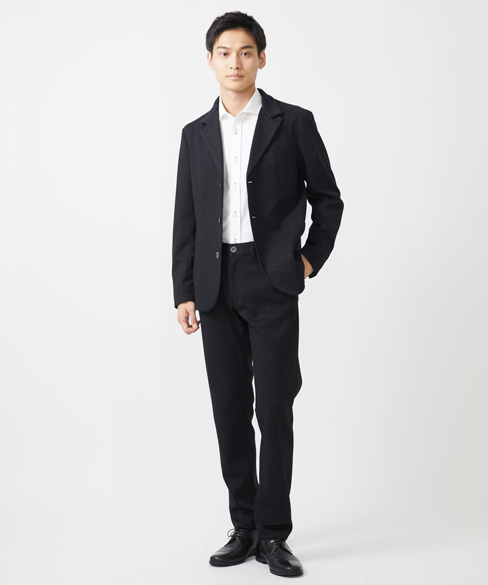 MKLAA55140 MK MICHEL KLEIN HOMME(MKミッシェルクランオム) 【セットアップ対応/全4サイズ展開】テーパードパンツ / TEC EASY JERSY 2024 ブラック