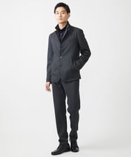 MKLAA57140 MK MICHEL KLEIN HOMME(MKミッシェルクランオム) 【セットアップ対応/全4サイズ展開】テーパードパンツ/TEC EASY へリンボン ダークグレー