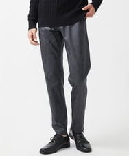 MKLAA61150 MK MICHEL KLEIN HOMME(MKミッシェルクランオム) 【セットアップ対応/全4サイズ展開】レザー調プリントスラックス/TECEASYレザージャージ ブラック