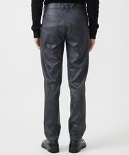 MKLAA61150 MK MICHEL KLEIN HOMME(MKミッシェルクランオム) 【セットアップ対応/全4サイズ展開】レザー調プリントスラックス/TECEASYレザージャージ ブラック