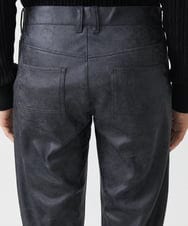 MKLAA61150 MK MICHEL KLEIN HOMME(MKミッシェルクランオム) 【セットアップ対応/全4サイズ展開】レザー調プリントスラックス/TECEASYレザージャージ ブラック