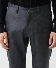 MKLAA61150 MK MICHEL KLEIN HOMME(MKミッシェルクランオム) 【セットアップ対応/全4サイズ展開】レザー調プリントスラックス/TECEASYレザージャージ ブラック
