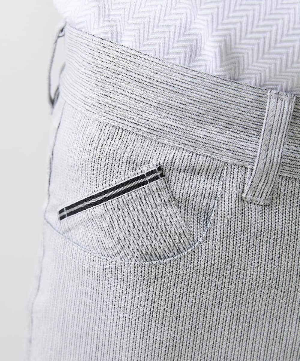 MKLAC05120 MK MICHEL KLEIN HOMME(MKミッシェルクランオム) 【4サイズ展開】ストレッチパンツ/コードレーン2024AW ライトグレー