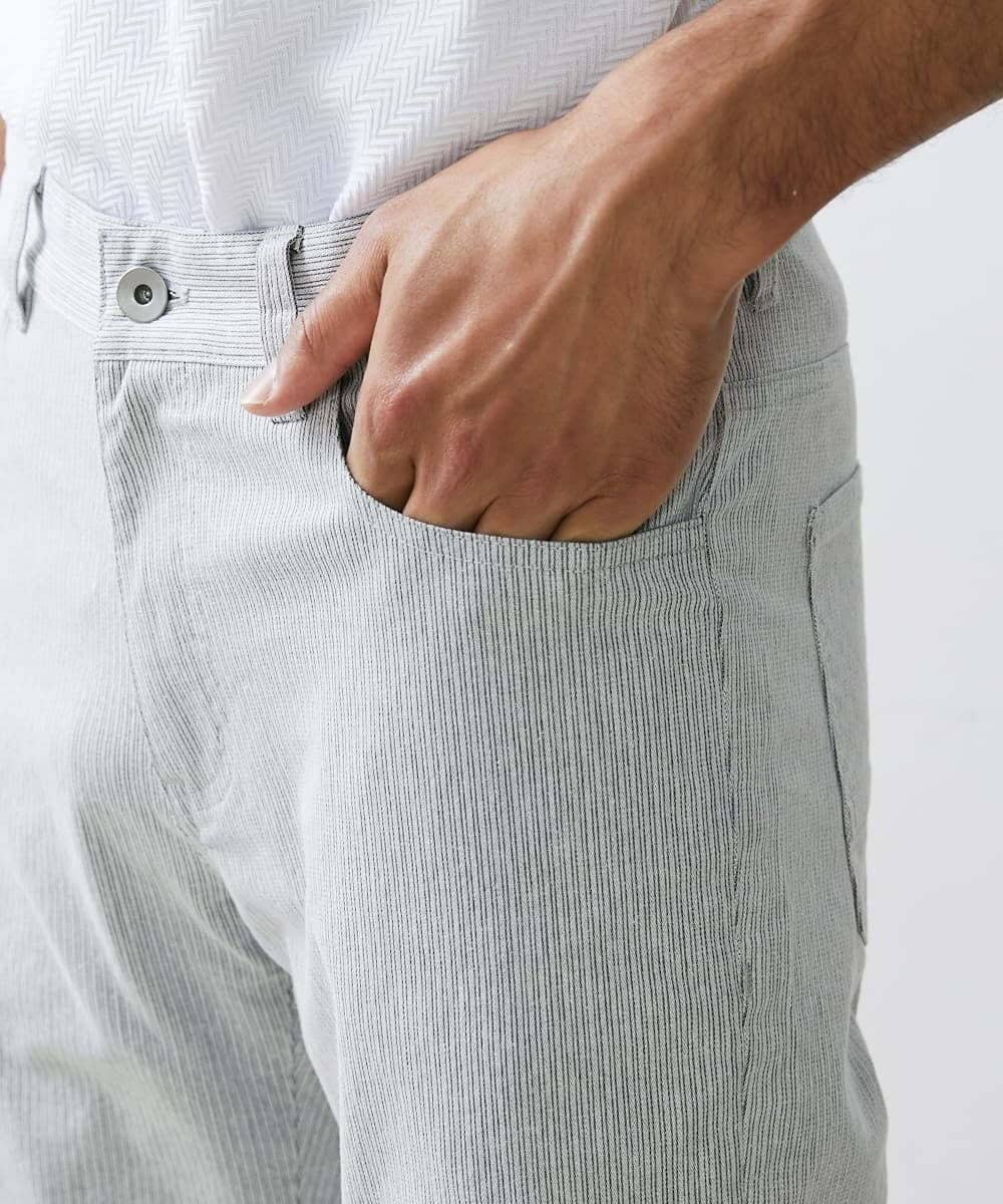 MKLAC05120 MK MICHEL KLEIN HOMME(MKミッシェルクランオム) 【4サイズ展開】ストレッチパンツ/コードレーン2024AW ライトグレー