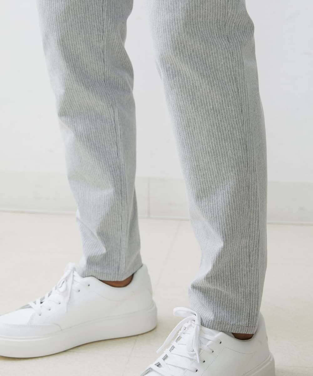 MKLAC05120 MK MICHEL KLEIN HOMME(MKミッシェルクランオム) 【4サイズ展開】ストレッチパンツ/コードレーン2024AW ライトグレー
