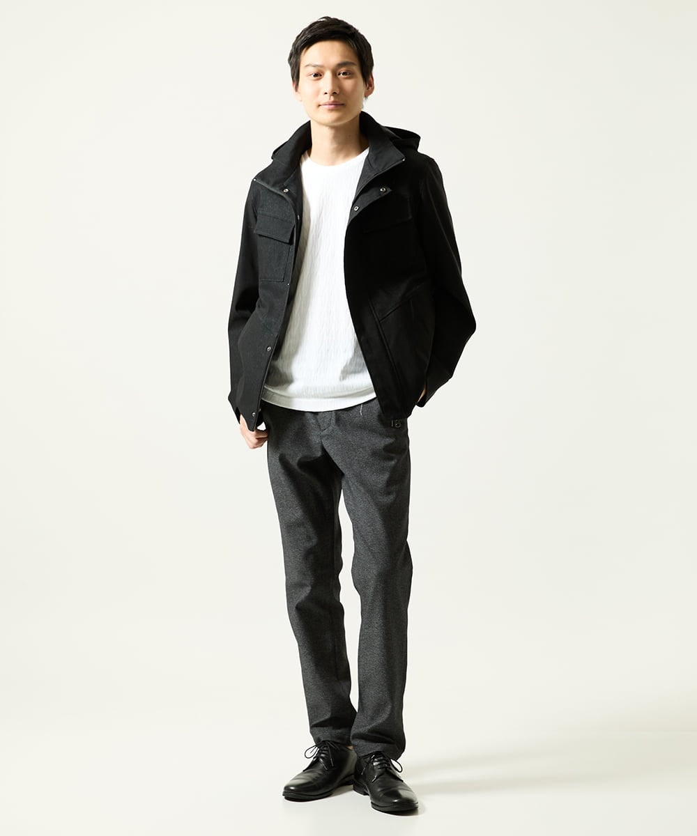 MKLAD54130 MK MICHEL KLEIN HOMME(MKミッシェルクランオム) 【オンオフ兼用】アクティブセッターオックス スラックス ダークグレー