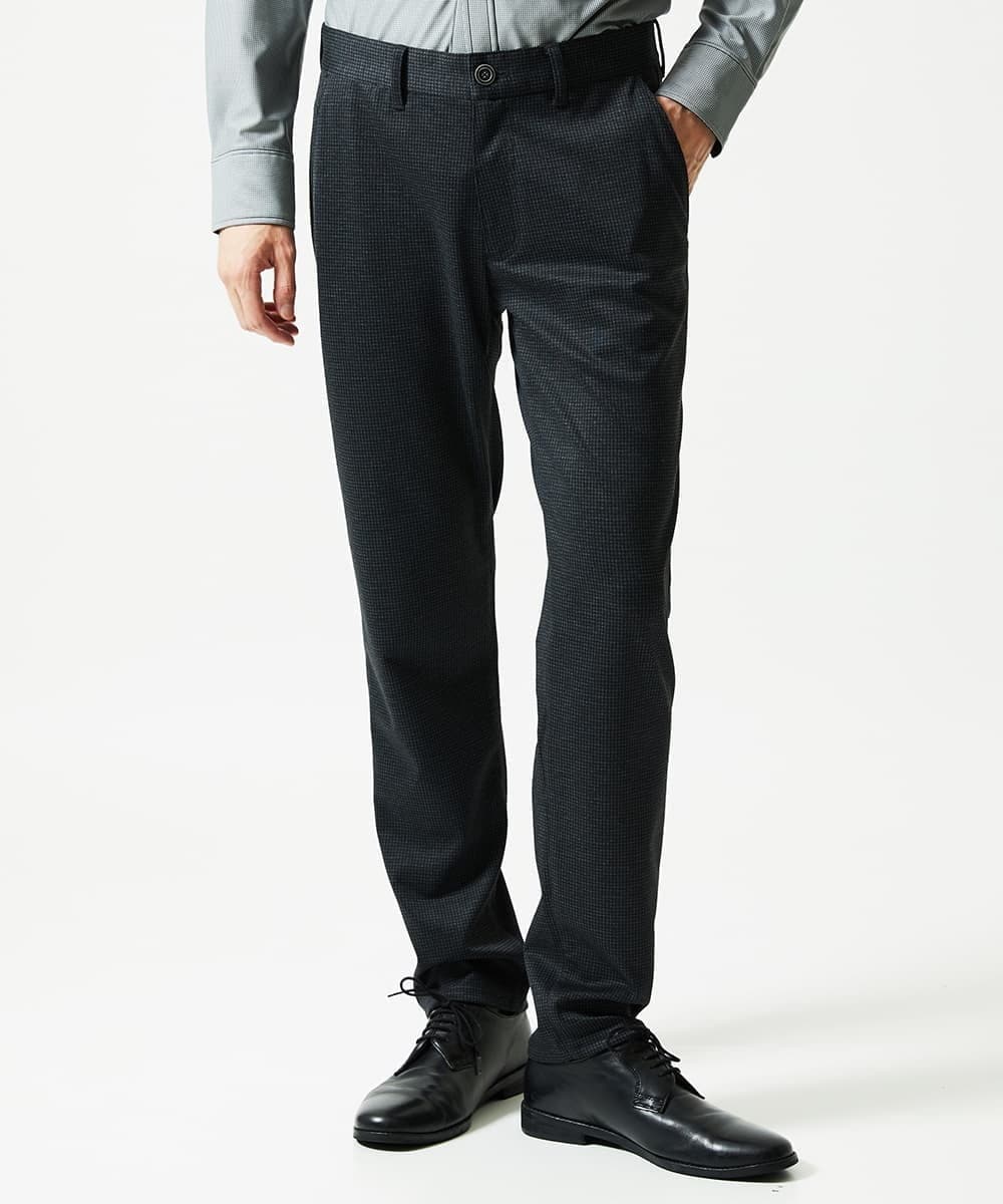 MKLAD57110 MK MICHEL KLEIN HOMME(MKミッシェルクランオム) 【快適ストレッチ】TECEASY千鳥柄パンツ 「セットアップ対応」 ダークグレー