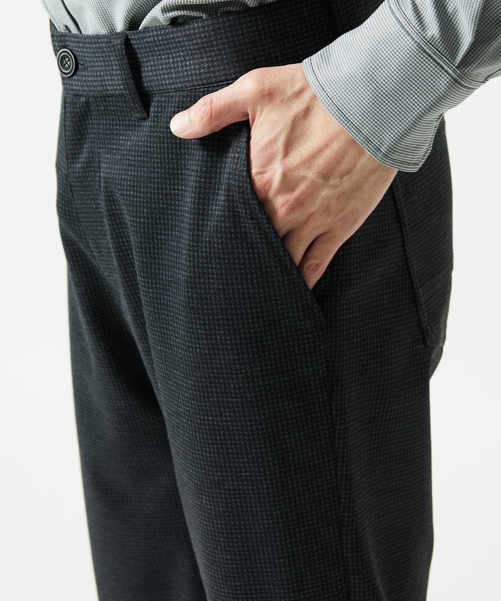 MKLAD57110 MK MICHEL KLEIN HOMME(MKミッシェルクランオム) 【快適ストレッチ】TECEASY千鳥柄パンツ 「セットアップ対応」 ダークグレー