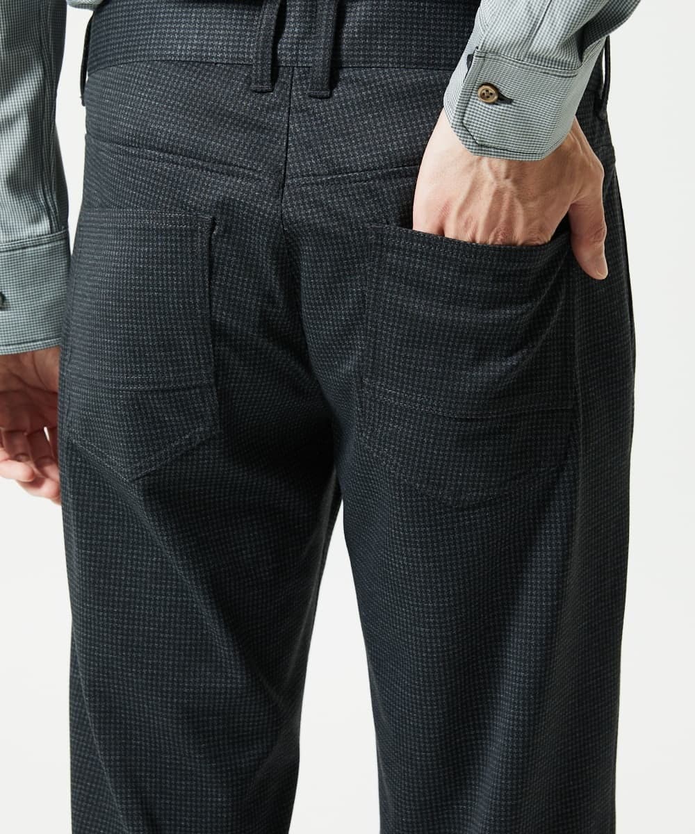 MKLAD57110 MK MICHEL KLEIN HOMME(MKミッシェルクランオム) 【快適ストレッチ】TECEASY千鳥柄パンツ 「セットアップ対応」 ダークグレー