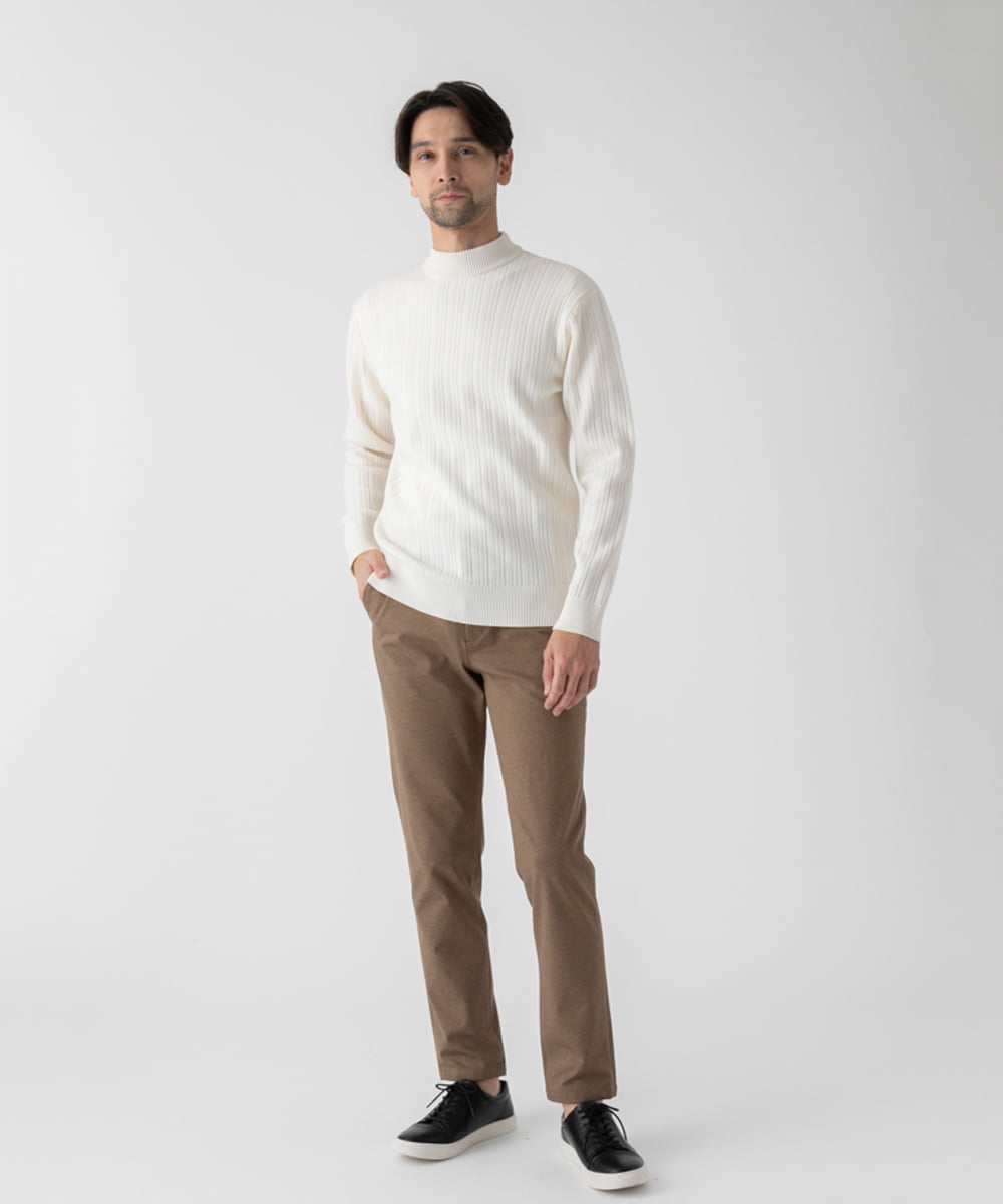 MKLAD60130 MK MICHEL KLEIN HOMME(MKミッシェルクランオム) 【2WAYストレッチ/一部色のみセットアップ対応】ハイストレッチスラックス ベージュ