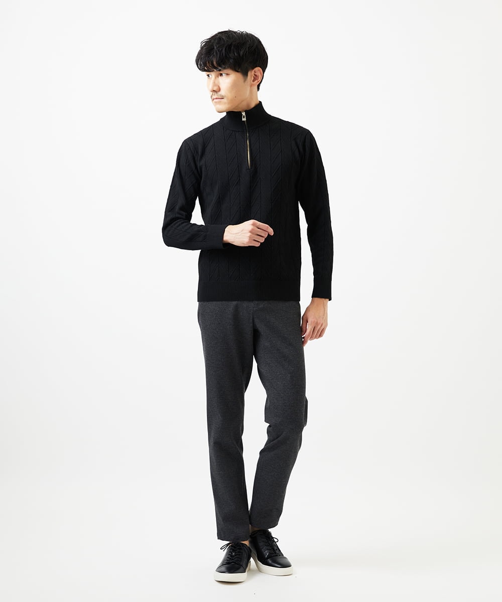 MKLAD60130 MK MICHEL KLEIN HOMME(MKミッシェルクランオム) 【セットアップ対応／ストレッチ】ハイストレッチスラックス ダークグレー
