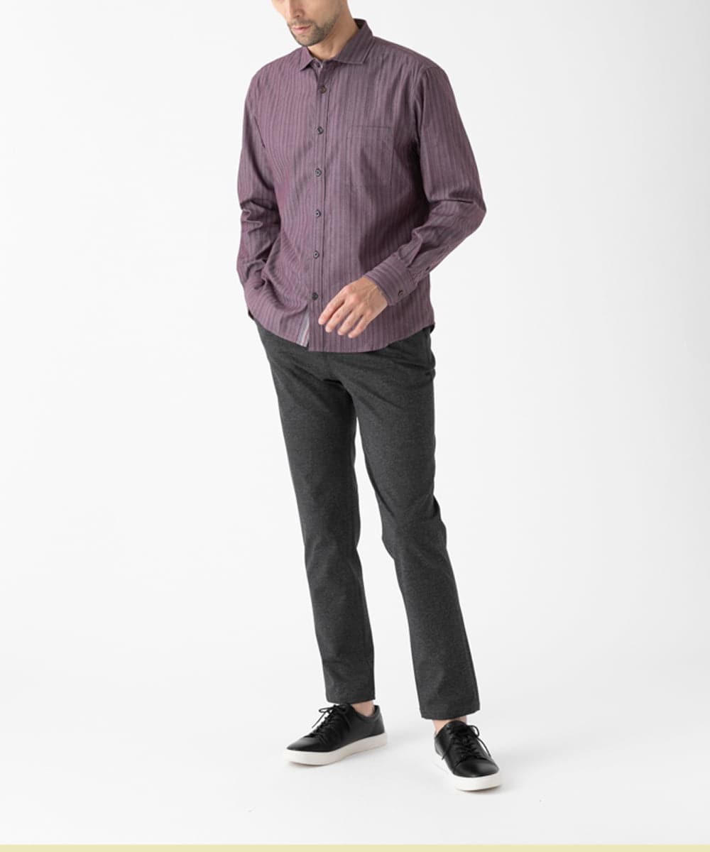 MKLAD60130 MK MICHEL KLEIN HOMME(MKミッシェルクランオム) 【2WAYストレッチ/一部色のみセットアップ対応】ハイストレッチスラックス ダークグレー