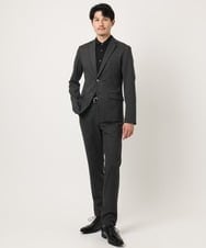 MKLAD60130 MK MICHEL KLEIN HOMME(MKミッシェルクランオム) 【快適ストレッチ】ハイストレッチスラックス「セットアップ対応」 ダークグレー
