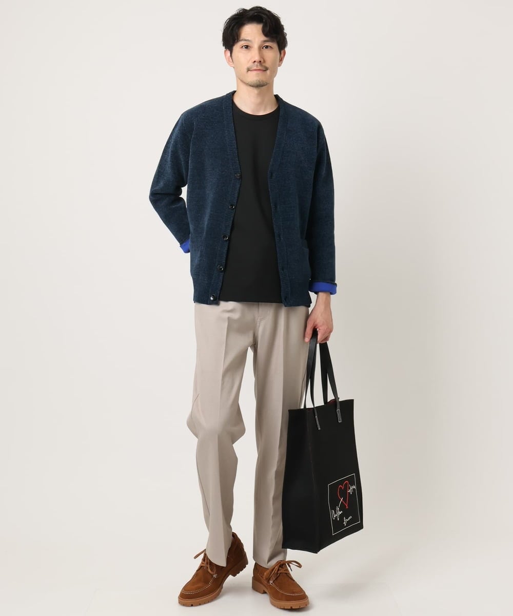 MKLAF14120 MK MICHEL KLEIN HOMME(MKミッシェルクランオム) ストレッチワイドスラックス アイボリー