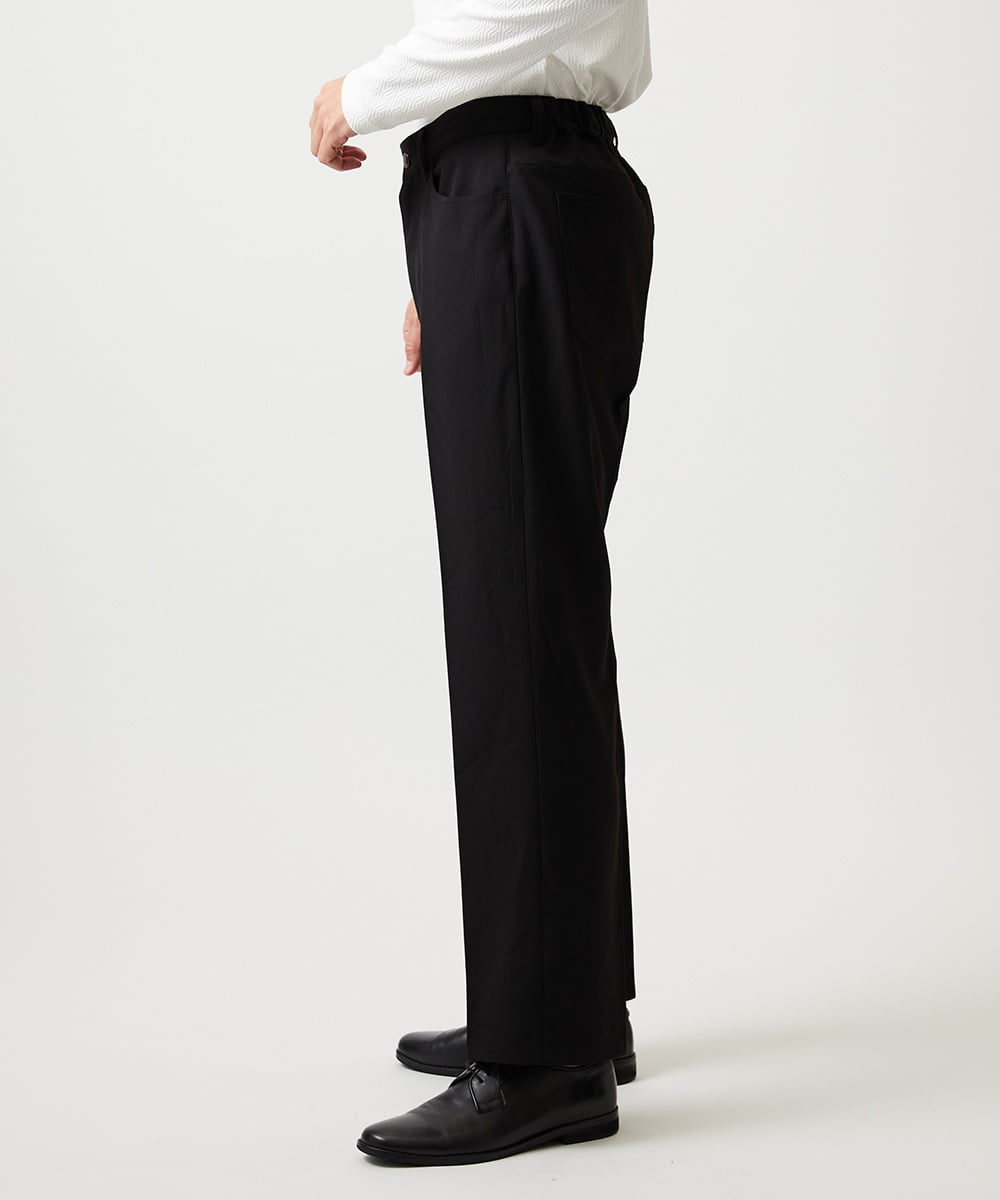 MKLAF14120 MK MICHEL KLEIN HOMME(MKミッシェルクランオム) ストレッチワイドスラックス ブラック
