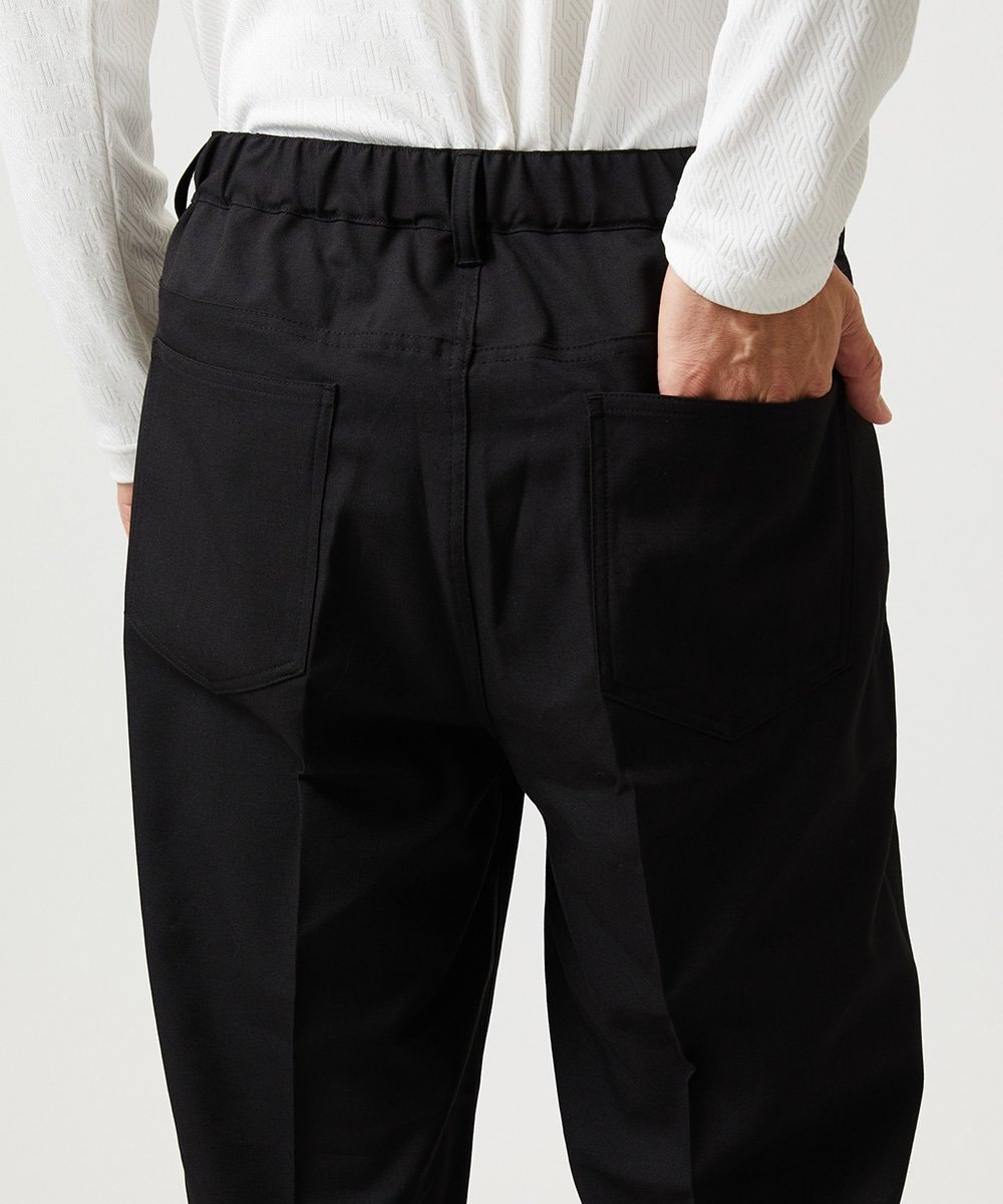 MKLAF14120 MK MICHEL KLEIN HOMME(MKミッシェルクランオム) ストレッチワイドスラックス ブラック