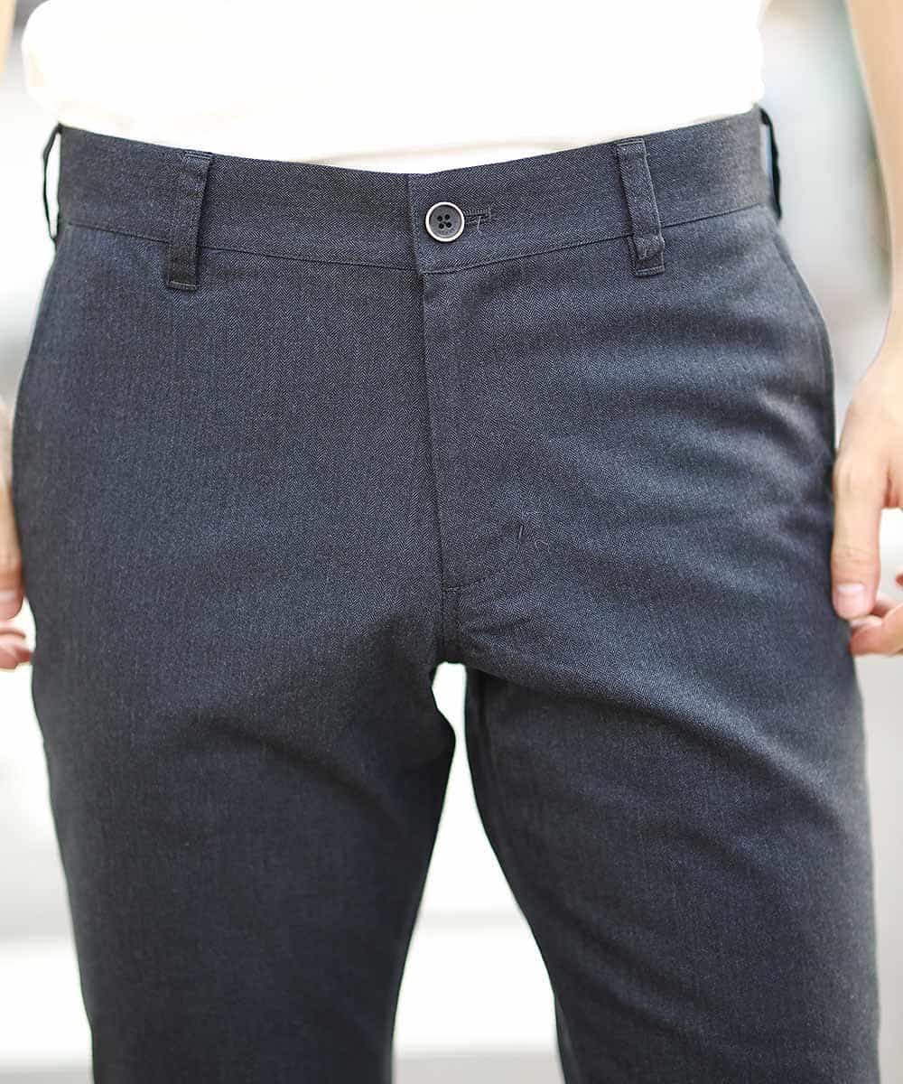 MKLAL72130 MK MICHEL KLEIN HOMME(MKミッシェルクランオム) パンツ／ソフトサーモへリンボン ネイビー