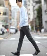 MKLAL72130 MK MICHEL KLEIN HOMME(MKミッシェルクランオム) パンツ／ソフトサーモへリンボン ダークグレー