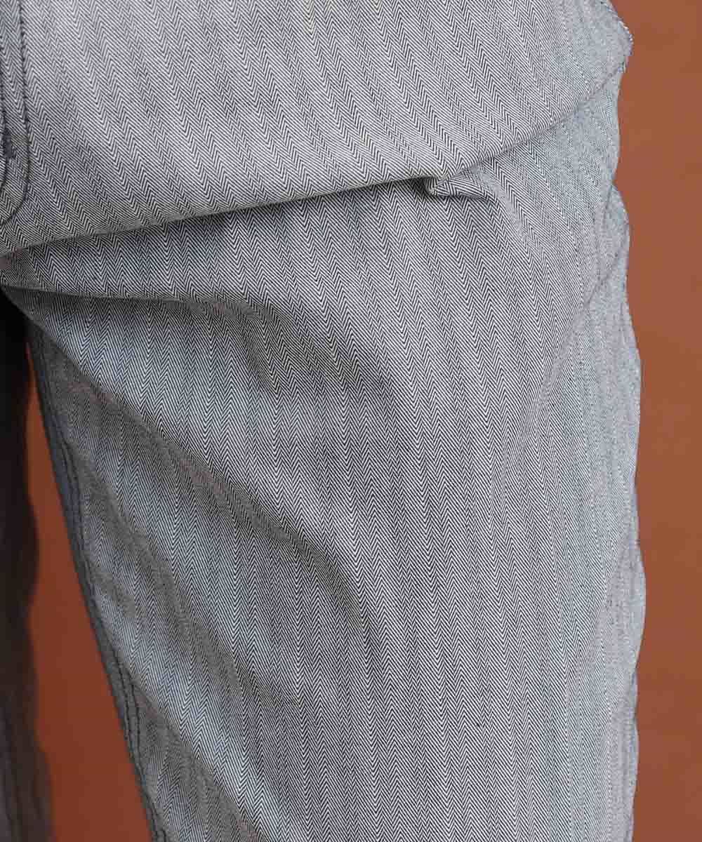 MKLAP10110 MK MICHEL KLEIN HOMME(MKミッシェルクランオム) 【快適ストレッチ/軽量】TCヘリンボーンストレッチライトボトム ネイビー