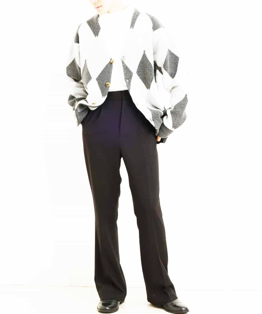 MKLAR28090 MK MICHEL KLEIN HOMME(MKミッシェルクランオム) 『ＮＥＷデザイン』TRキモウストレッチフレアボトム ブラック