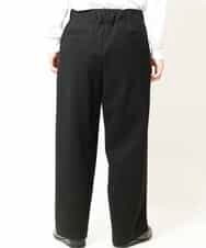 MKLAR34095 MK MICHEL KLEIN HOMME(MKミッシェルクランオム) 『上品/ジャージ素材』ローマポンチラワイドスラックスボトム ブラック